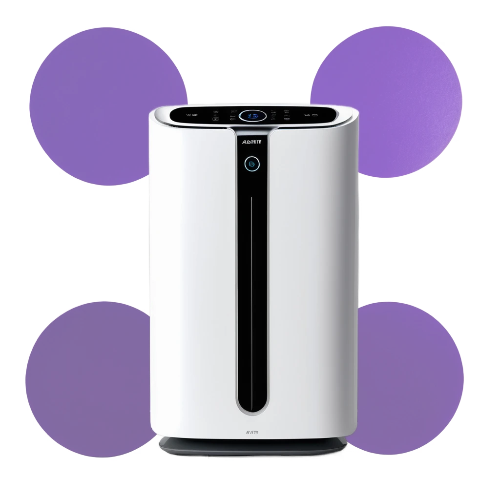 air purifier on purple background
